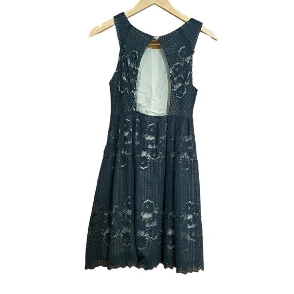Free People Black Lace Overlay Lined Rocco Dress 0 - Picture 8 of 11